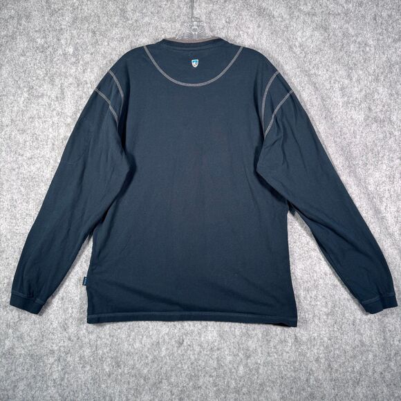 Kuhl Shirt Mens L Blue Long Sleeve Crew Neck Organic Cotton Kommando Wildfibre - Picture 10 of 12